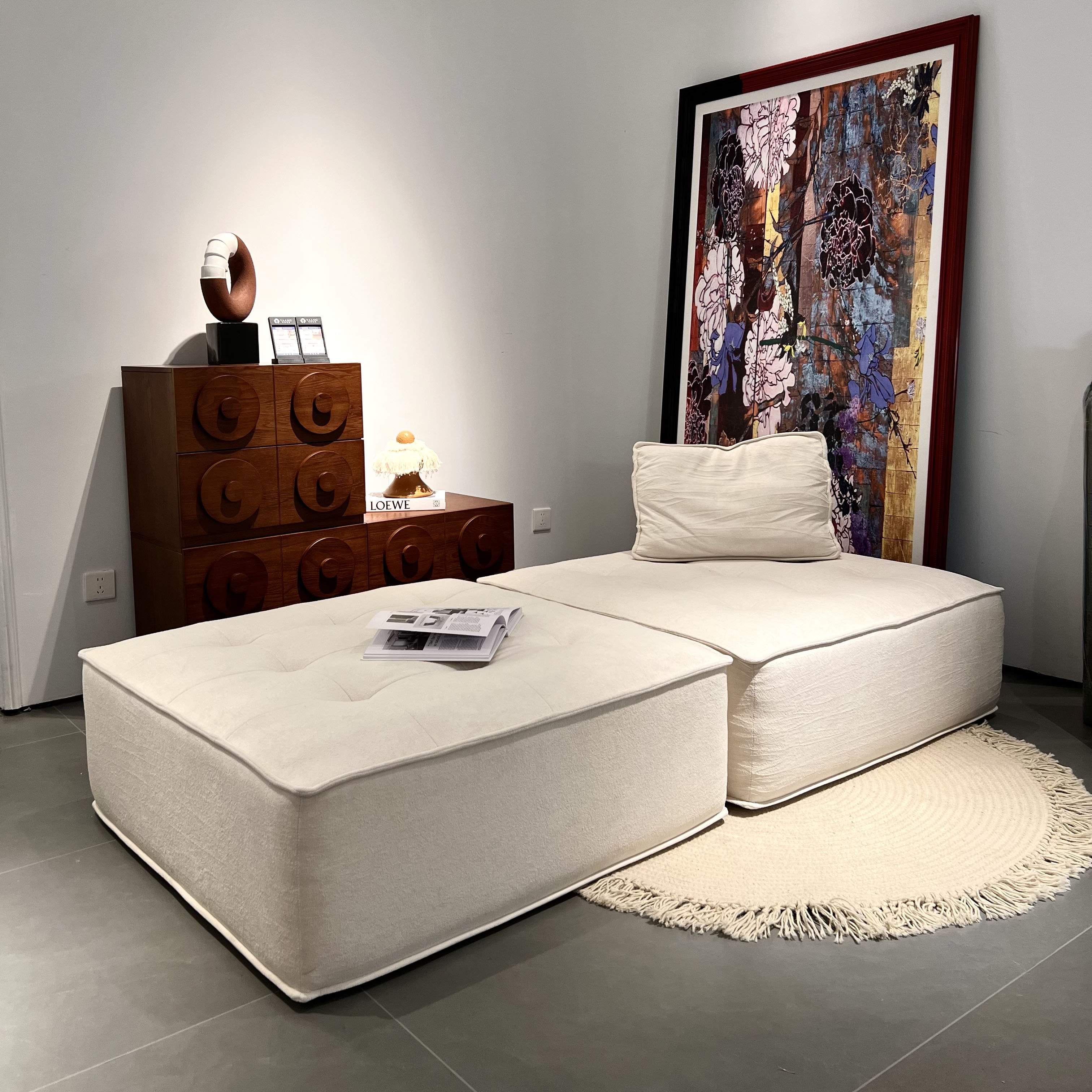 Foshan Factory Noridc Fabric Sectional Sofa Living Room Sofa Set Furniture Modern White Velvet Compressed Sofa