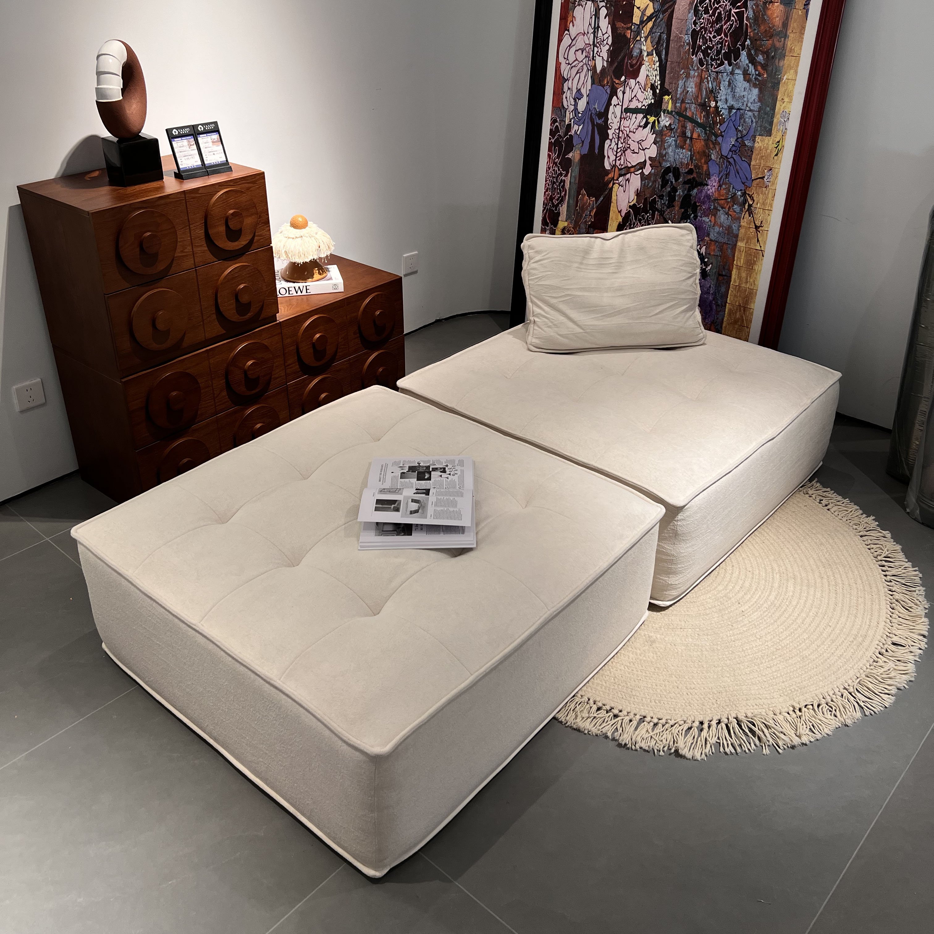 Foshan Factory Noridc Fabric Sectional Sofa Living Room Sofa Set Furniture Modern White Velvet Compressed Sofa