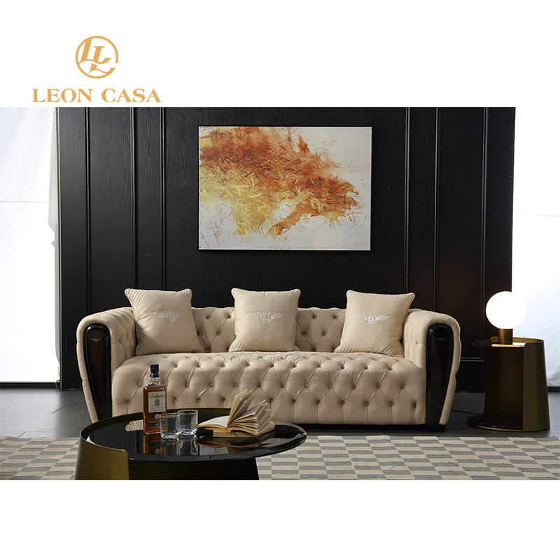Italian Design Button Tufted Living Room Sofas Fabric Luxury Corner Modern Furnitures House Sofa Set Luxury Sofa 2022