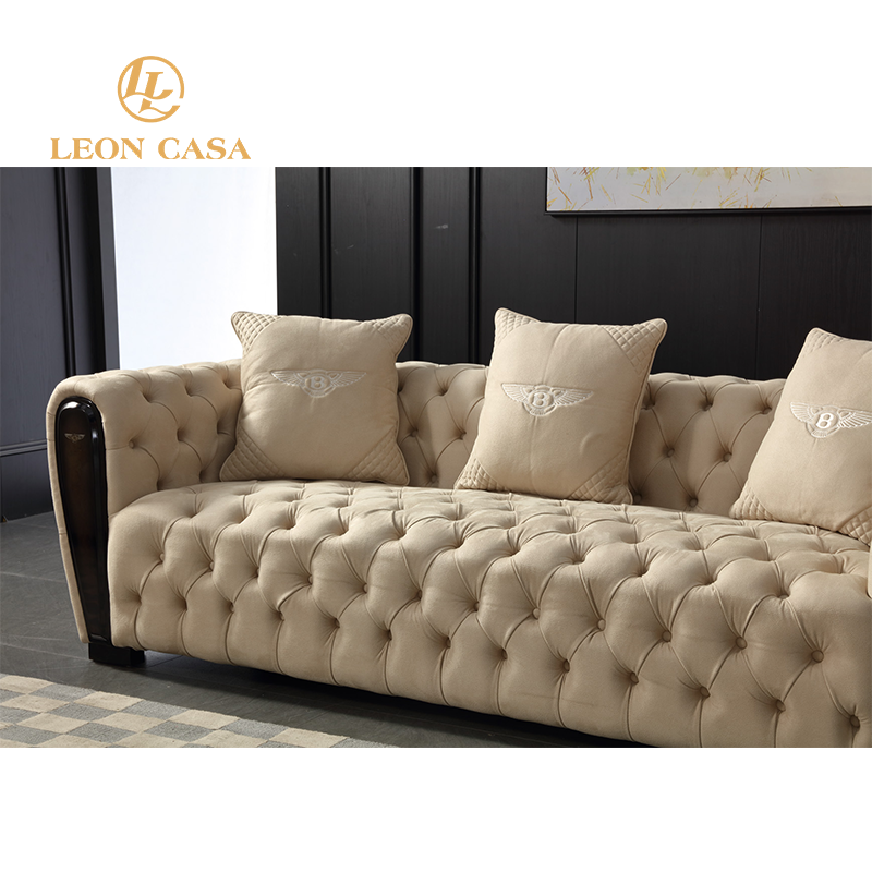 Italian Design Button Tufted Living Room Sofas Fabric Luxury Corner Modern Furnitures House Sofa Set Luxury Sofa 2022