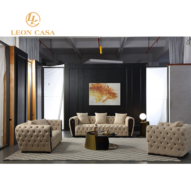 Italian Design Button Tufted Living Room Sofas Fabric Luxury Corner Modern Furnitures House Sofa Set Luxury Sofa 2022