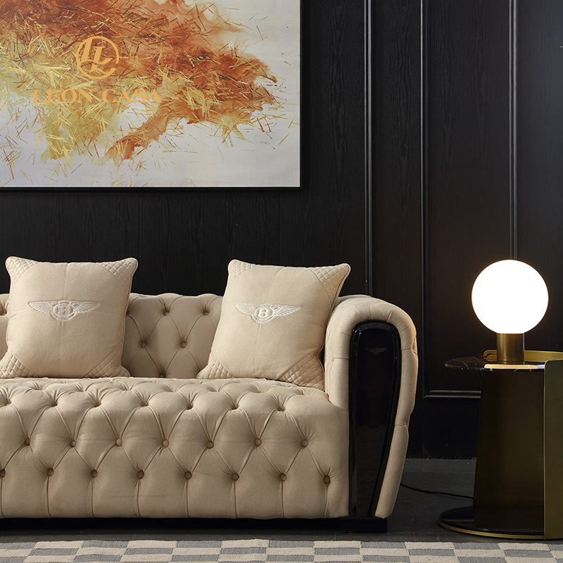 Italian Design Button Tufted Living Room Sofas Fabric Luxury Corner Modern Furnitures House Sofa Set Luxury Sofa 2022