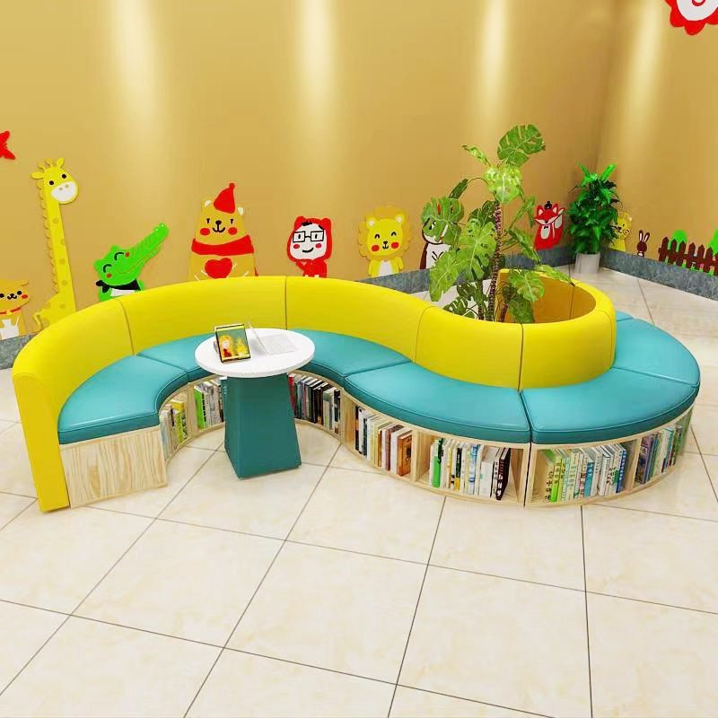 Chiquitos School library office rest area stool bookshelf area special-shaped Daycare Childcare Center combined sofa