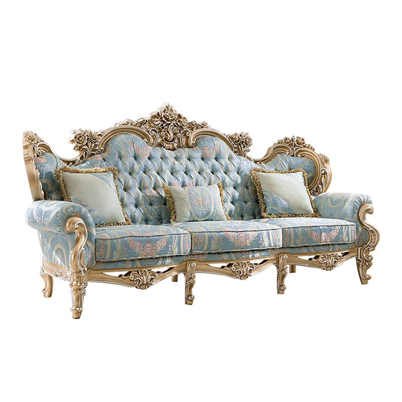 French style sectional sofa set furniture designs antique luxury solid wood 1+2+3 living room sofas