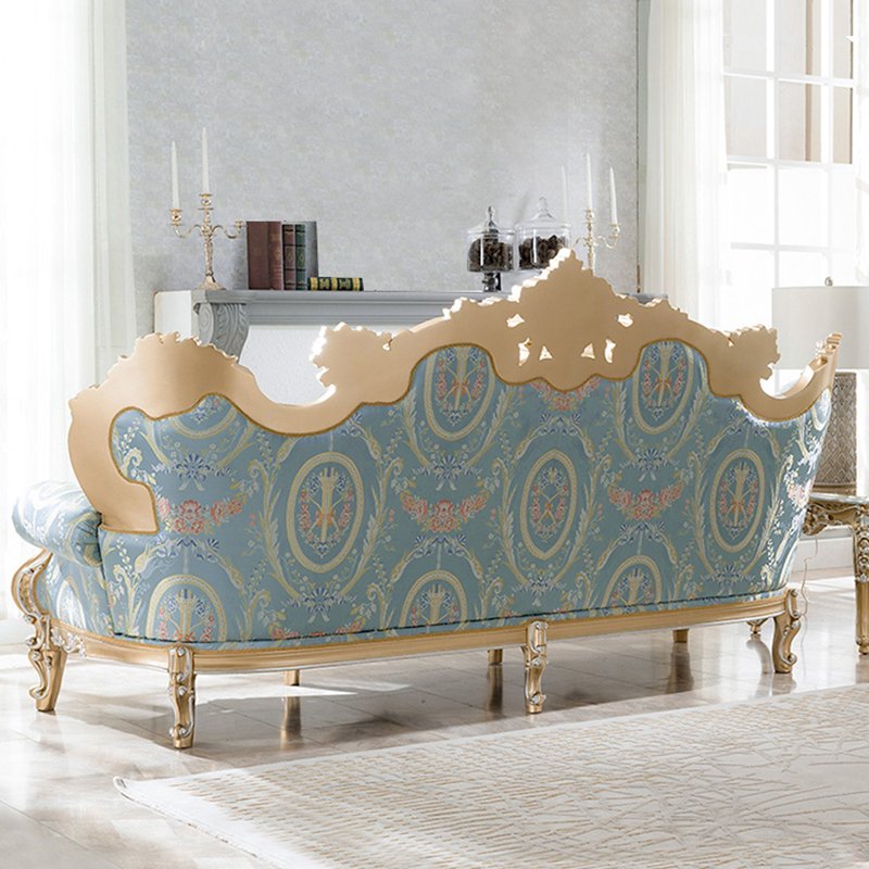 French style sectional sofa set furniture designs antique luxury solid wood 1+2+3 living room sofas