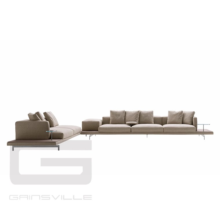 Modern Home Living Room Furniture Set Linen Velvet Fabric Leather Corner Couch Set Sectional Modular Sofa