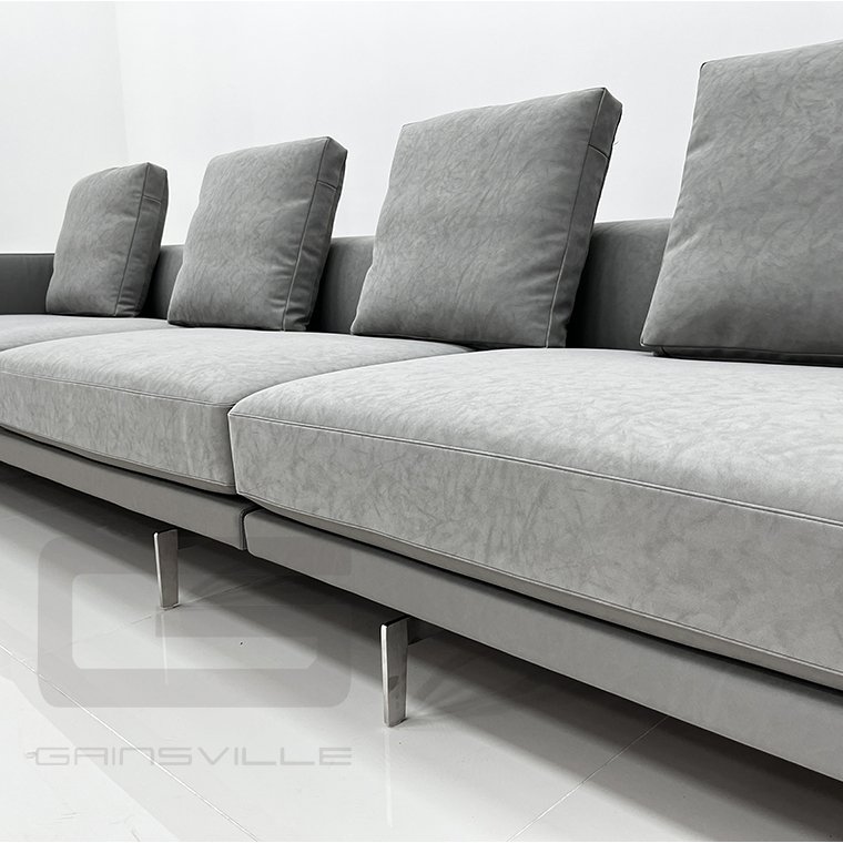 Modern Home Living Room Furniture Set Linen Velvet Fabric Leather Corner Couch Set Sectional Modular Sofa