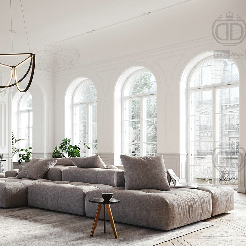 Velvet sectional high quality living room sofas fabric italian design furniture italian sofa