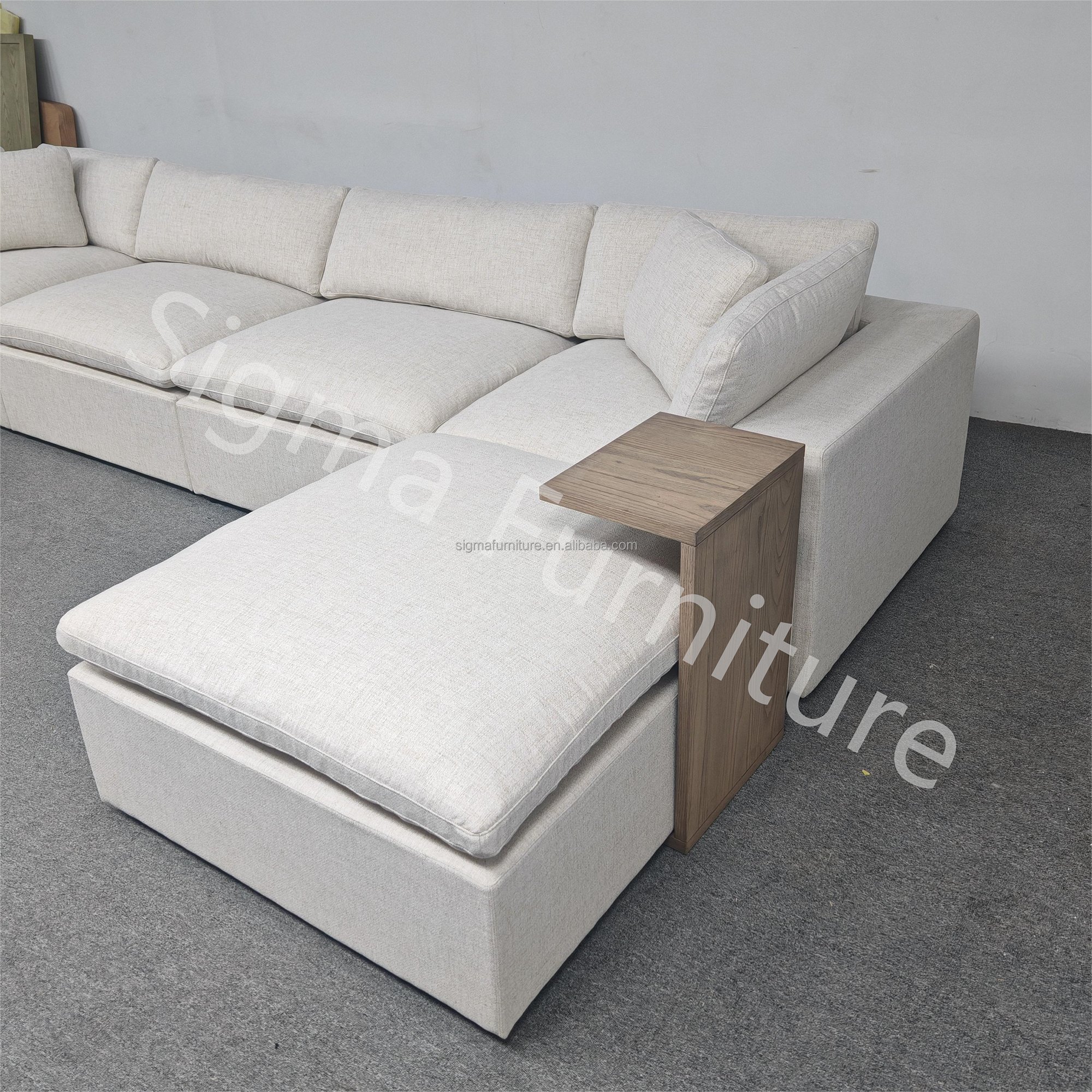 Wholesale factory modern L U shape sectional fabric couch living room sofa