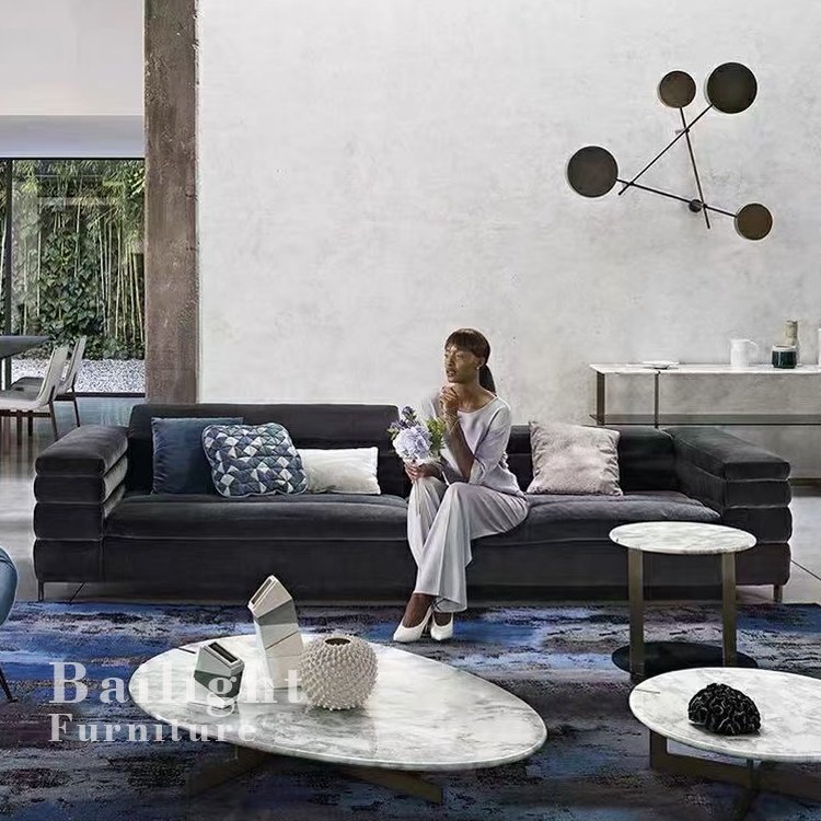 Modern couch living room velvet sofa design