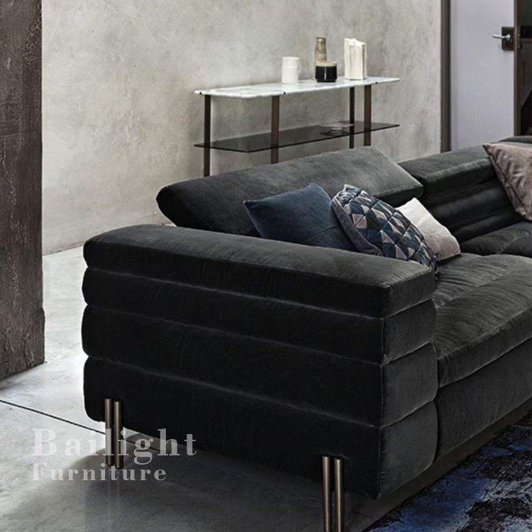 Modern couch living room velvet sofa design
