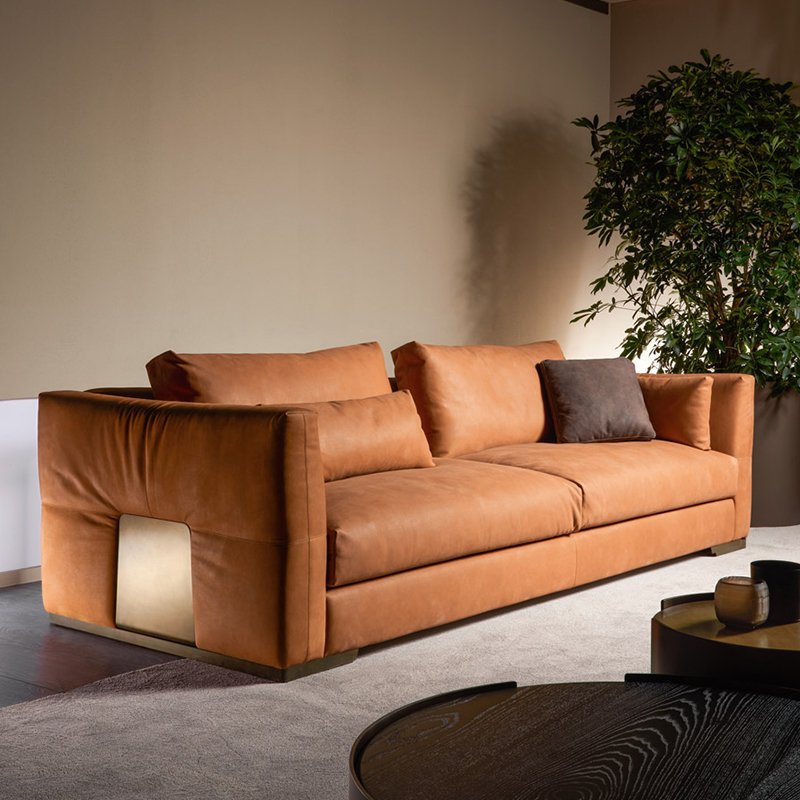 Luxury Modern Three Seat House Furniture Leather Living Room Sofas Set