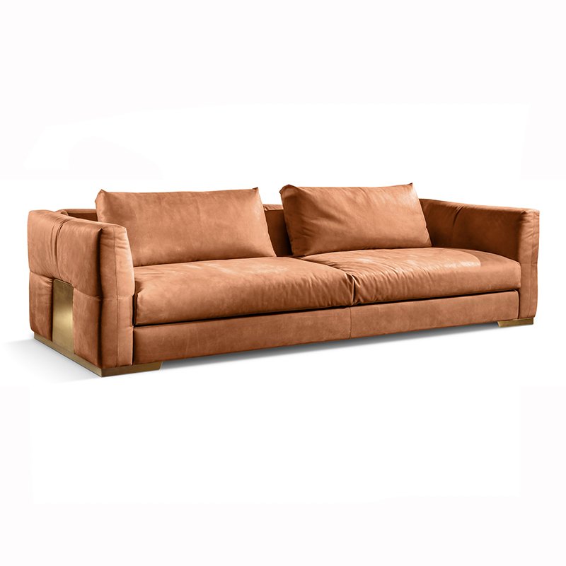Luxury Modern Three Seat House Furniture Leather Living Room Sofas Set