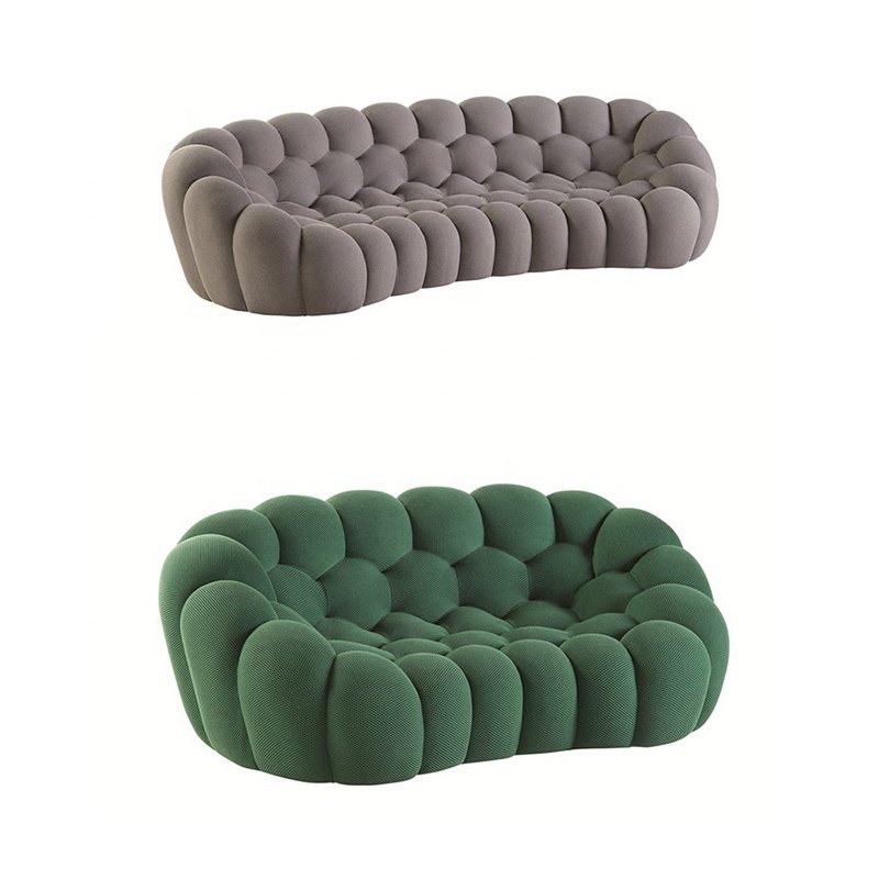 Italian fabric modern corner sofas set luxury 3 seater couch furniture for living room comfort curved bubble sectional sof