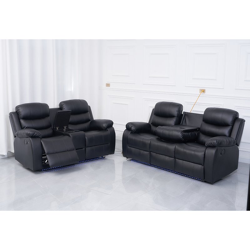 Wholesale Price Modern Luxury Leather 3+2+1 Manual Recliner Sectional Sofa Set Furniture Living Room Sofas