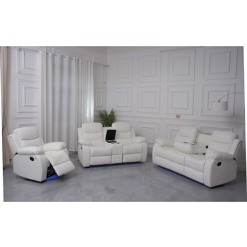 Wholesale Price Modern Luxury Leather 3+2+1 Manual Recliner Sectional Sofa Set Furniture Living Room Sofas