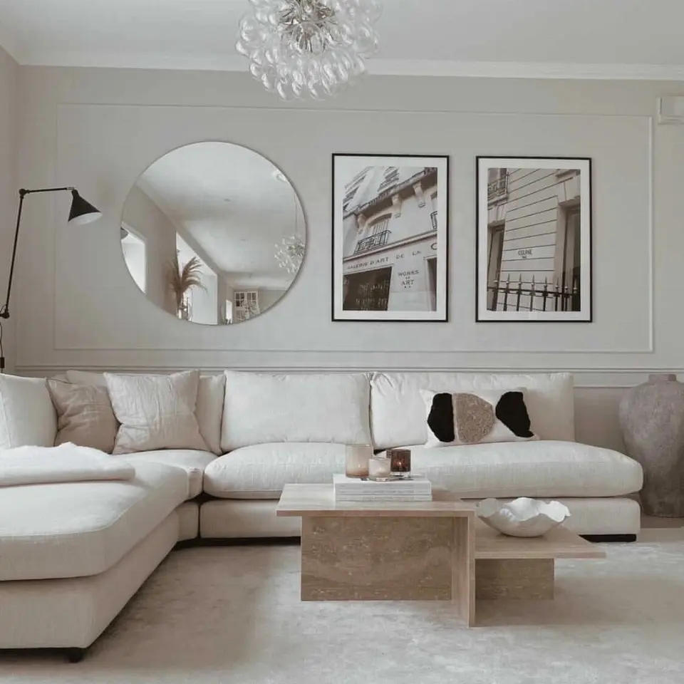 Zhida Modern large soft nordic sofa set Sweef living room furniture white couch u shaped fabric modular sectional sofa