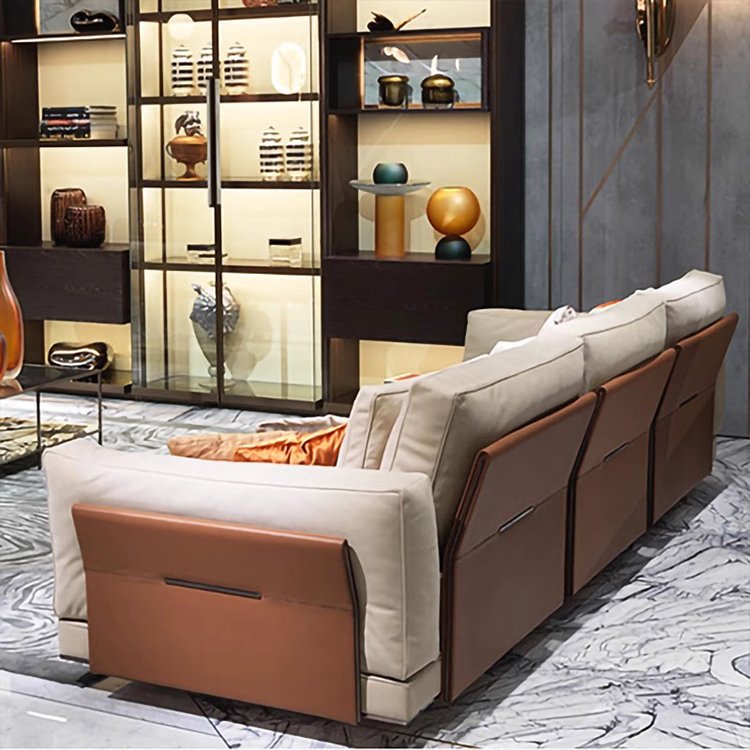 Latest Designs High End Modern Style Sectional Couches Velvet L Shape 7 Seater Sofa Set Luxury Furniture Couch Living Room Sofa
