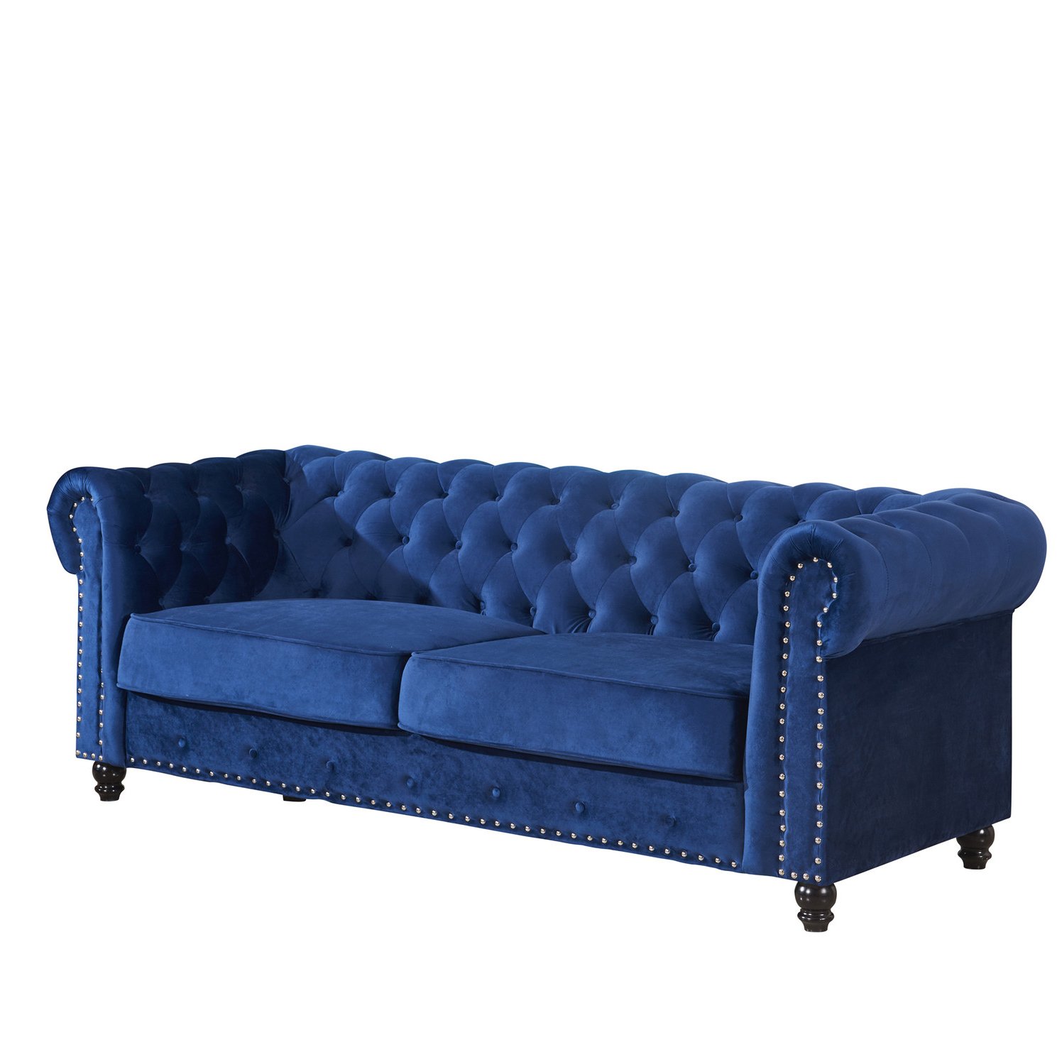 2024 Luxury Living Room Furniture 3 Seater Fabric Velvet Sofa Chesterfield Set
