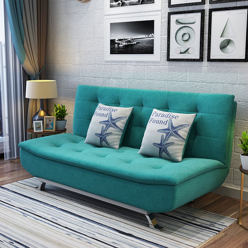 Cheap Modern Design Fabric I Shape Couch Sofa Cum Bed Folding Sleeping Sleeper Single Floor Sofa Chair Beds Living Room Sofas