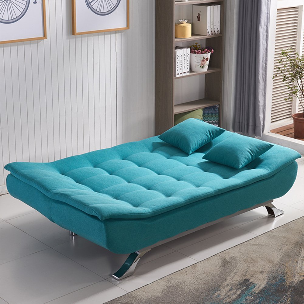 Cheap Modern Design Fabric I Shape Couch Sofa Cum Bed Folding Sleeping Sleeper Single Floor Sofa Chair Beds Living Room Sofas