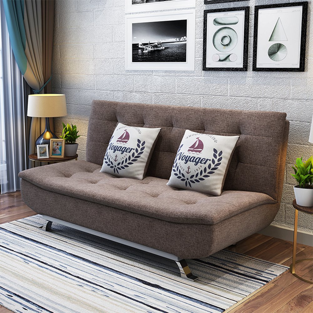 Cheap Modern Design Fabric I Shape Couch Sofa Cum Bed Folding Sleeping Sleeper Single Floor Sofa Chair Beds Living Room Sofas