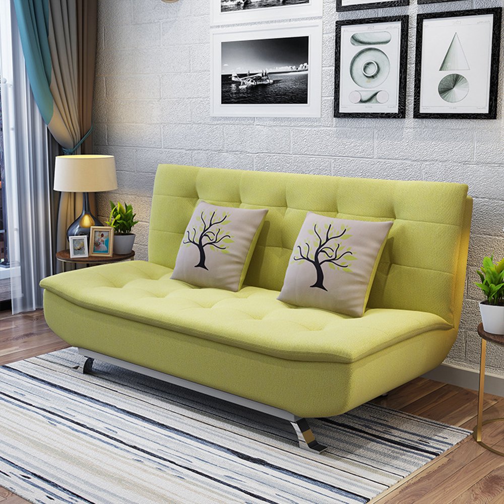 Cheap Modern Design Fabric I Shape Couch Sofa Cum Bed Folding Sleeping Sleeper Single Floor Sofa Chair Beds Living Room Sofas
