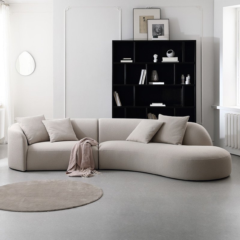 Popular modern velvet corner sofa set designs furniture couch living room curved sofas