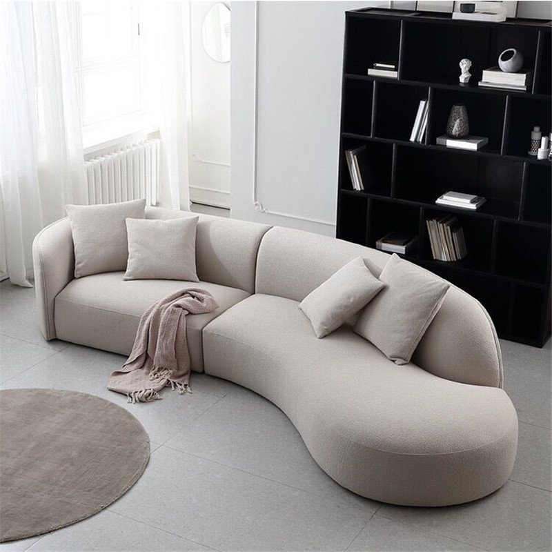 Popular modern velvet corner sofa set designs furniture couch living room curved sofas