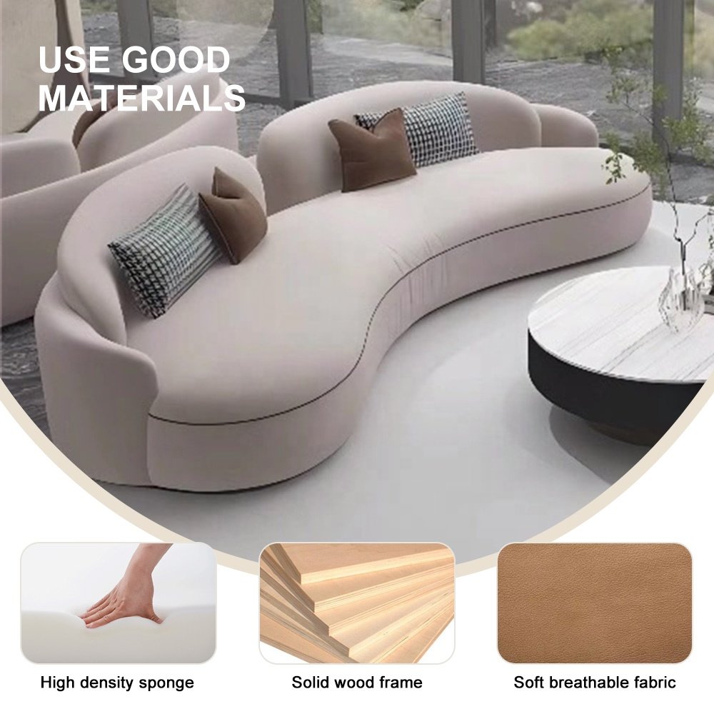 Home Living Room Furniture Sofas Teddy Modernos Round Lounge Nut Circle Bean Curved Sofa Couch White Boucle Modern Sofas