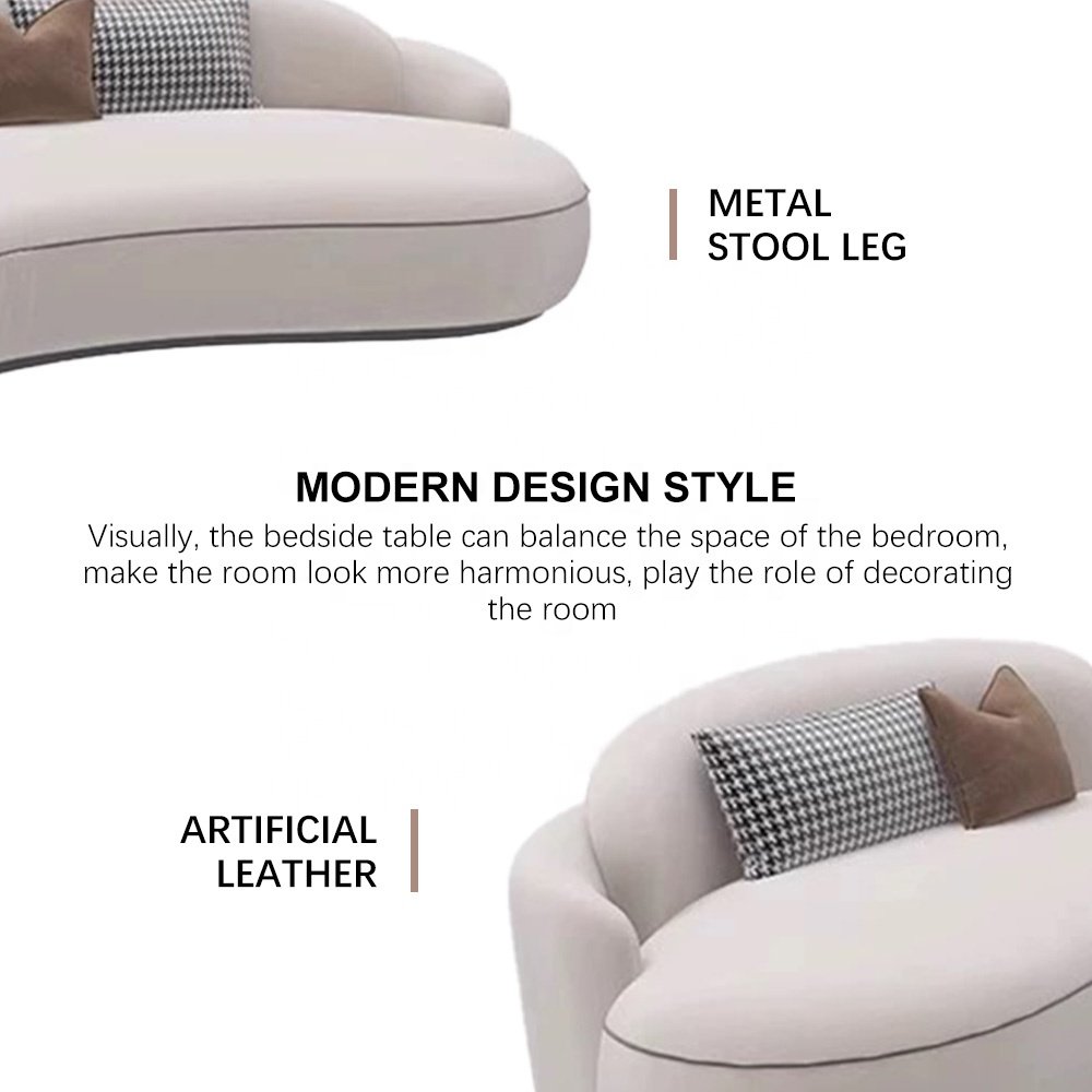 Home Living Room Furniture Sofas Teddy Modernos Round Lounge Nut Circle Bean Curved Sofa Couch White Boucle Modern Sofas