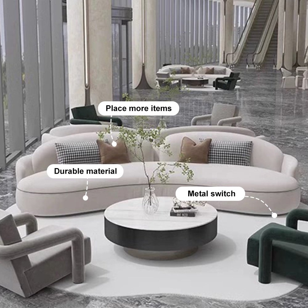 Home Living Room Furniture Sofas Teddy Modernos Round Lounge Nut Circle Bean Curved Sofa Couch White Boucle Modern Sofas
