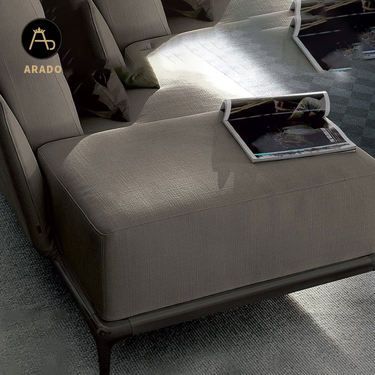 Modern Minimalist Living Room Sofa L Shape Fabric Modular Sectional Sofa Set Furniture