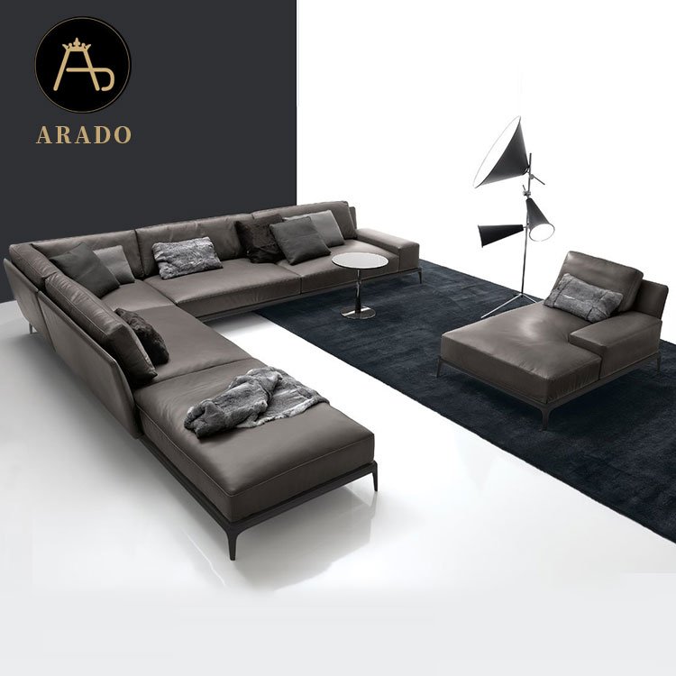 Modern Minimalist Living Room Sofa L Shape Fabric Modular Sectional Sofa Set Furniture