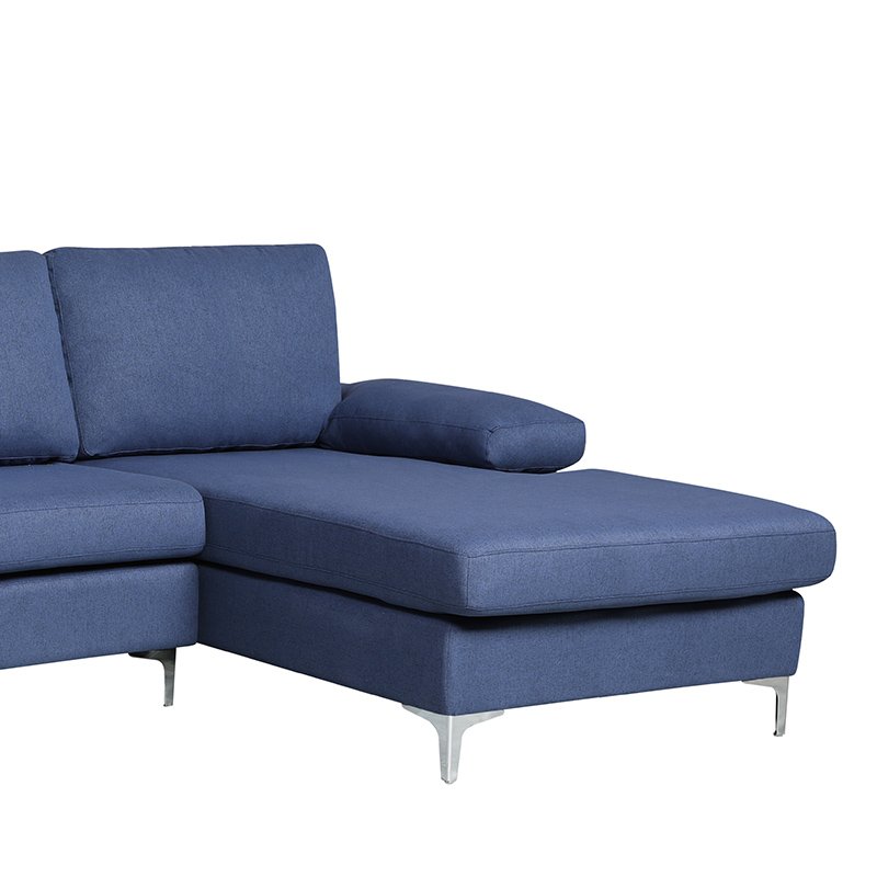 Hot Modern High Quality Kd Sofa Furniture Cozy Blue Fabric L Shape Living Room Sofa With High Loading Quantity