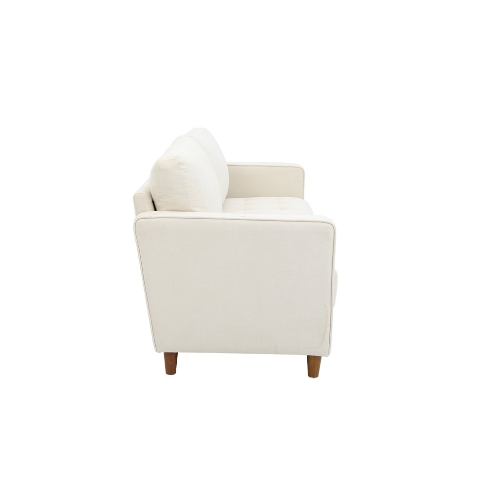 Simple removable beige velvet combination small packaging quality white velvet living room sofa set