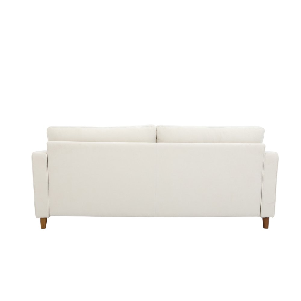 Simple removable beige velvet combination small packaging quality white velvet living room sofa set