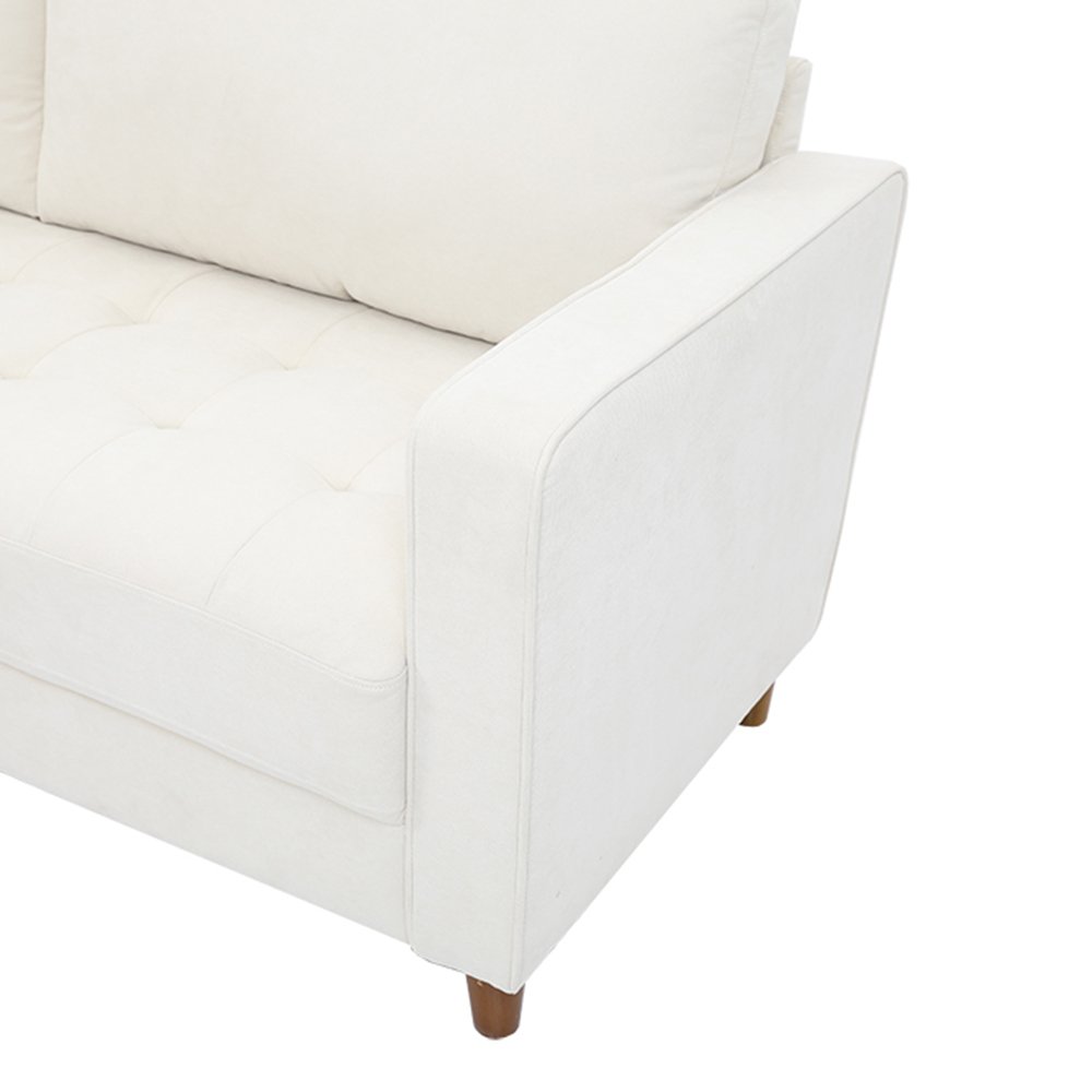Simple removable beige velvet combination small packaging quality white velvet living room sofa set