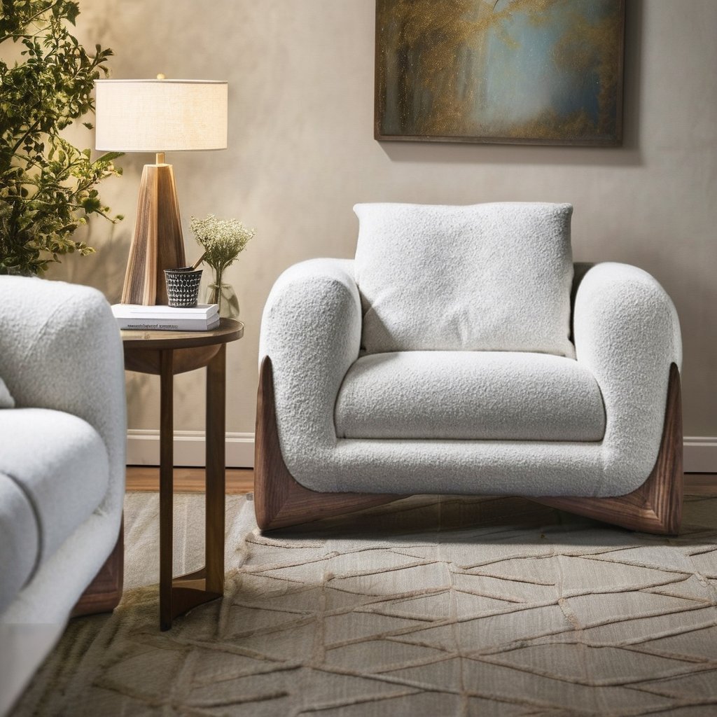 Modern Style Simple Living Room Modern Luxury White Casual Wooden Leg Sofa Set Furniture Casual Suite Sofa Couch