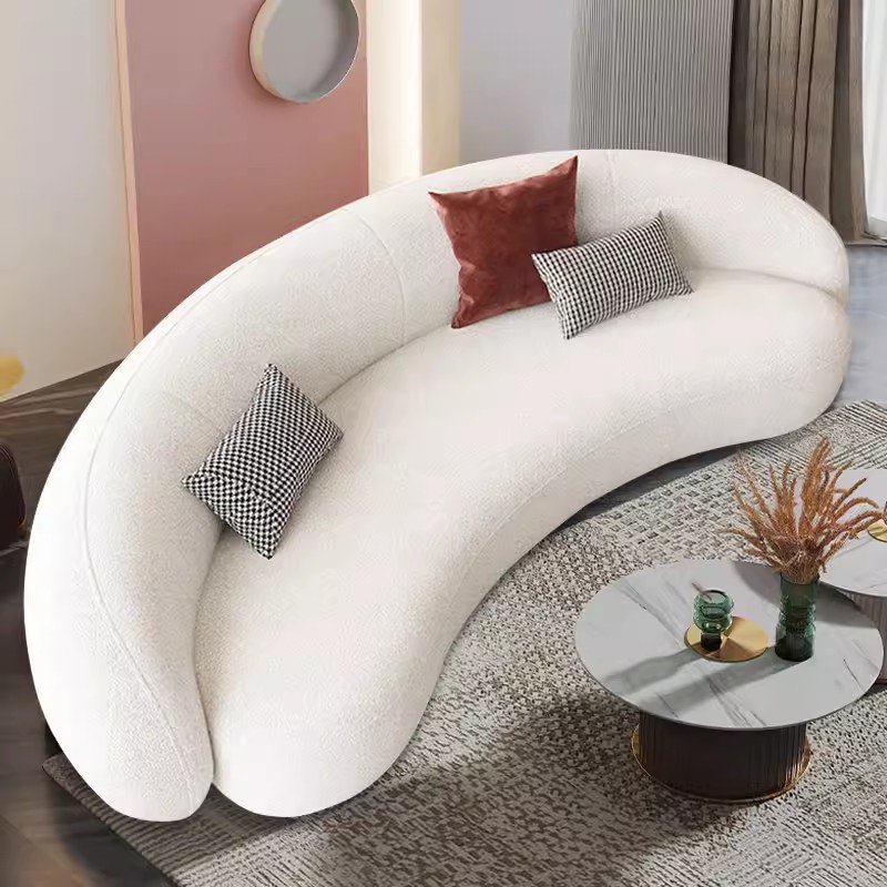 Manufactory Home Furniture European Classic Velvet Fabric curved sofa Set for Living Room