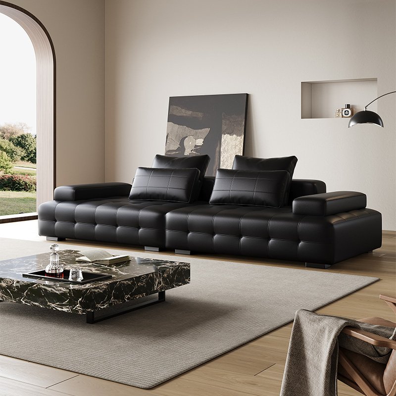 2024 Modern Combined Living Room Sofa Home Furniture High-end Light Luxury Leather Sofa
