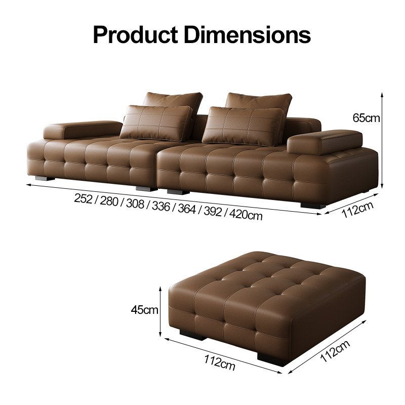 2024 Modern Combined Living Room Sofa Home Furniture High-end Light Luxury Leather Sofa