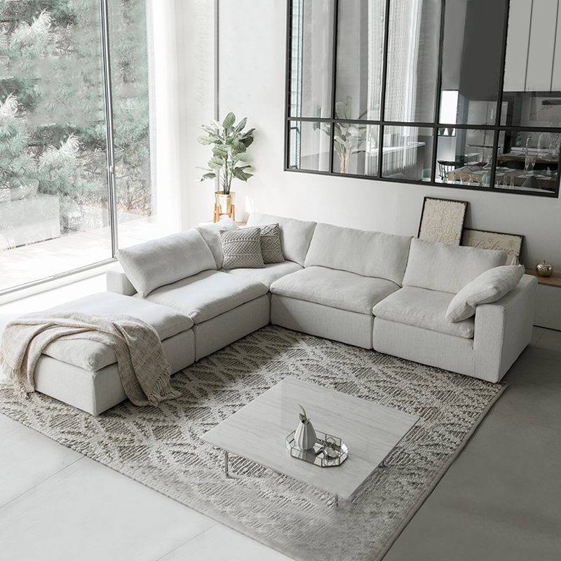 Hot Selling Product Premium Northern European Style New Design Elegant Solid Color Living Room Sofa For Modern Spaces