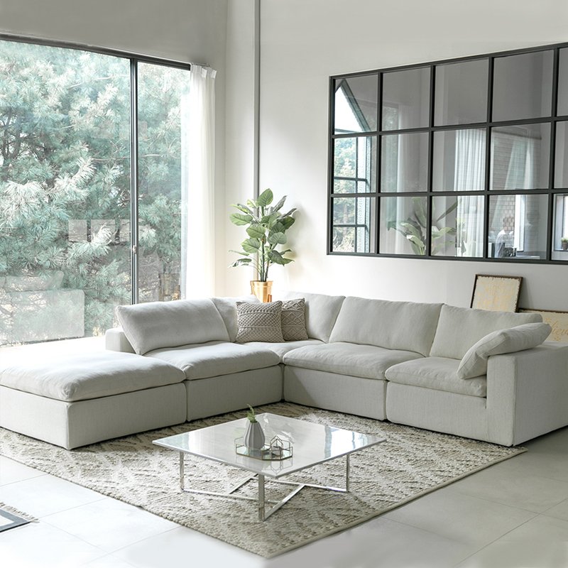 Hot Selling Product Premium Northern European Style New Design Elegant Solid Color Living Room Sofa For Modern Spaces
