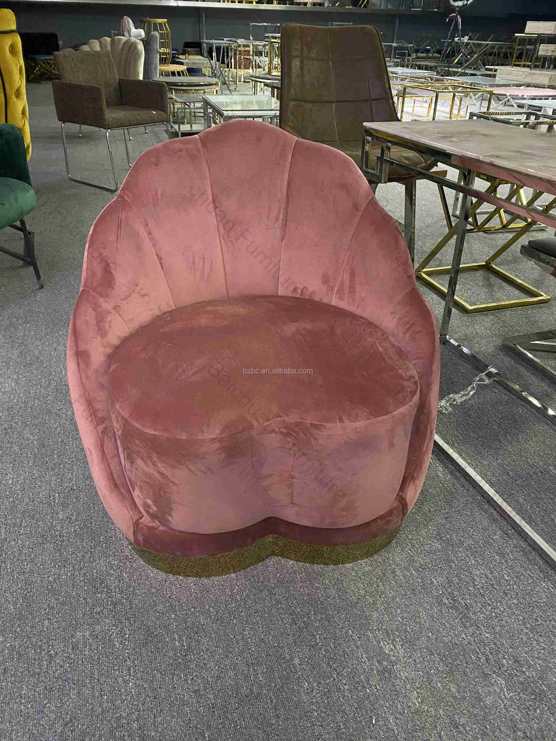 2024 modern living room furniture single sofa club chair with velvet seat and metal legs rotatable sofa chair