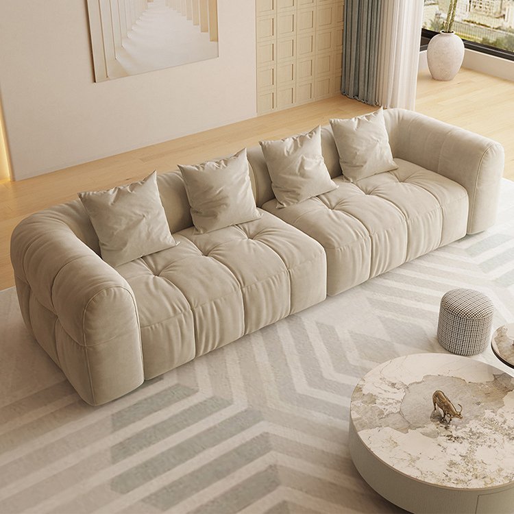 Nordic Furniture Couch Living Room Sofas Corner Modular L Shaped Sectional Sofa 2 Seater Beige Comfort Lazy Fabric Sofa For Home