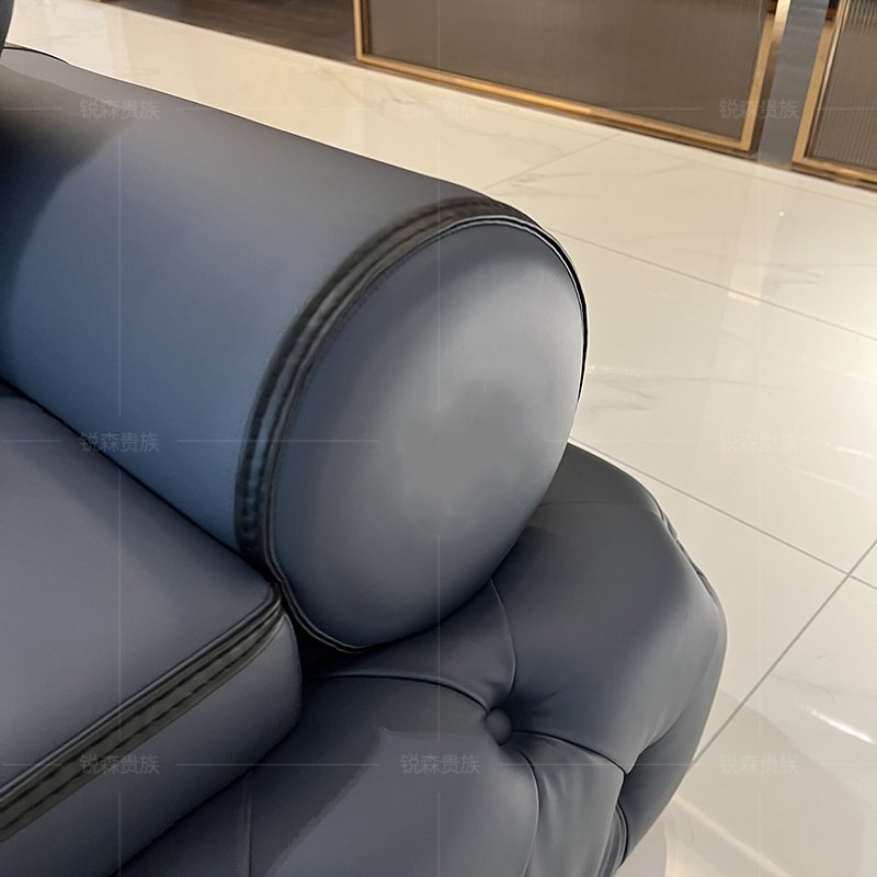 MO LAN Light luxury leather art solid wood Italian trio combination postmodern large apartment living room sofa