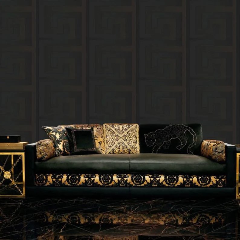 Black fabric living room sofas old living room Luxury Sofa modern funiture living room sofa