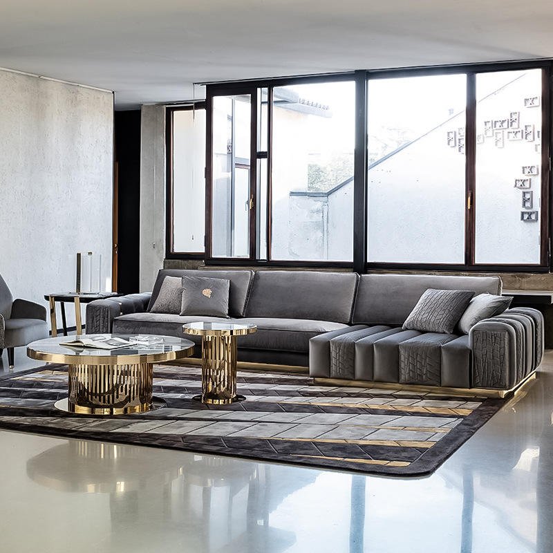 MOONTOP living room lounge luxury light luxury sofa gray italian set leather modern furniture couches luxury living room sofa