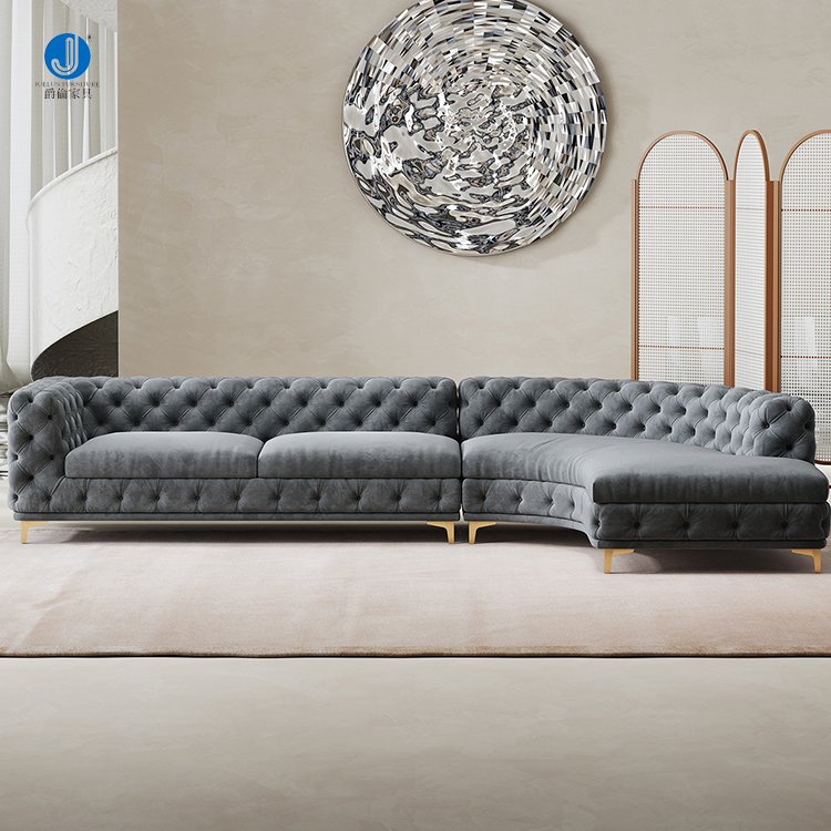 Luxury Classic Style Recliner Couch 3 Corner Sofa Premium Flannel Living Room Sofa